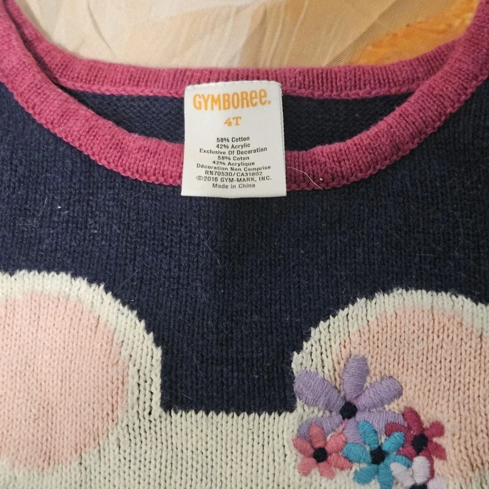 Gymboree Girls Mouse Sweater Dress Size 4T Short Sleeve